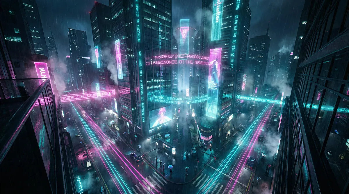 韩国三级伦理电影妈妈的味道在线观看 竖屏短剧平台首页背景 - 赛博朋克都市夜景